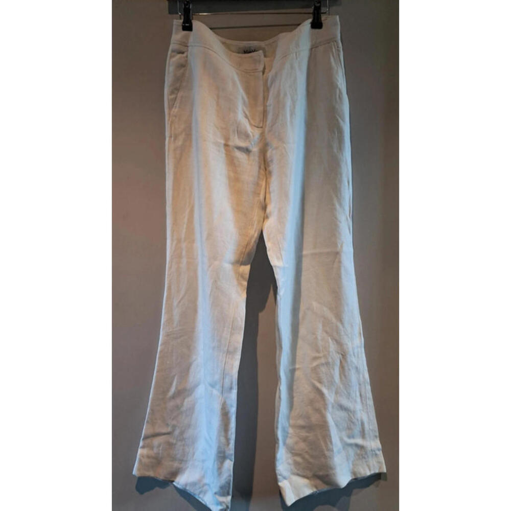 Max mara white linen trousers US10